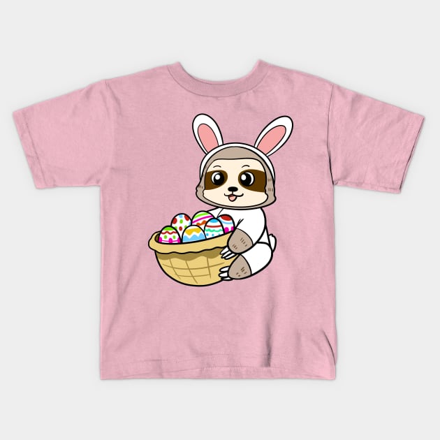 Easter Sloth Kids T-Shirt by WildSloths